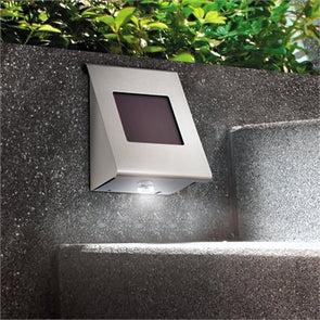 Arlec Stainless Steel Camas Solar Wall Light Solar Powered