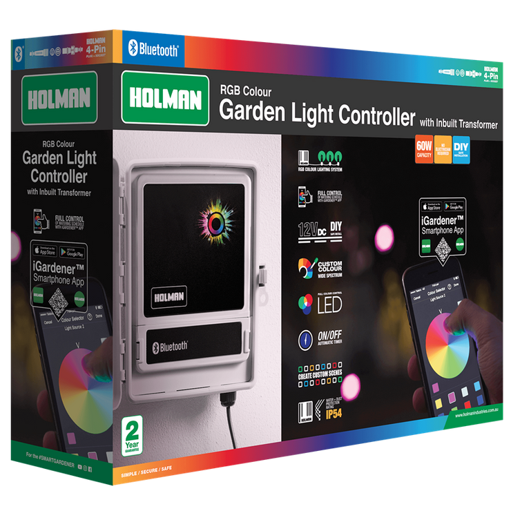 Holman RGB Colour Bluetooth Garden Light Controller with Inbuilt Transformer