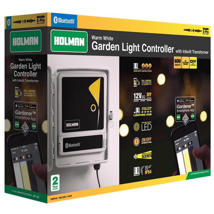 Holman Warm White Bluetooth Garden Light Controller with Inbuilt Transformer