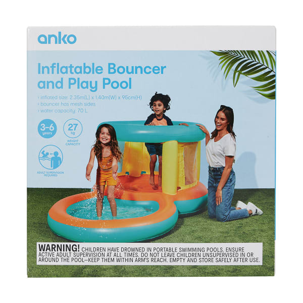 Inflatable Bouncer and Play Pool/Suitable for Ages 34 Years TheITmart
