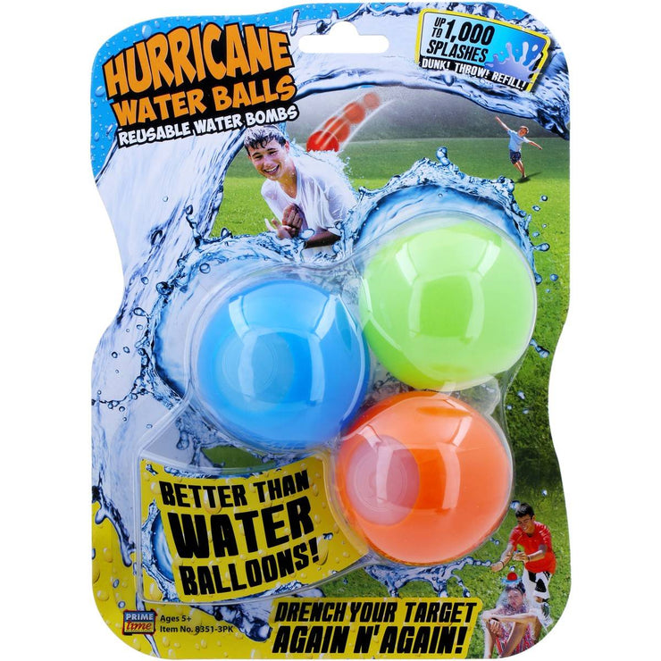 Reusable Water Balls 3 Pack/Multi coloured/Self- sealing flaps