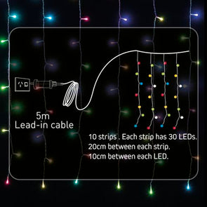 Arlec Smart 300 RGB LED Low Voltage Curtain Light / For Indoor & Outdoor