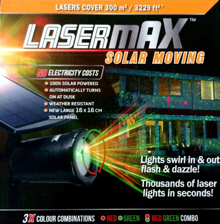 Christmas Lasermax Solar Moving Laser Light/Cover 300 meter - Multi