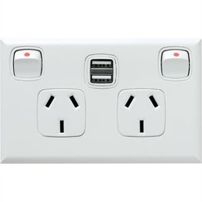 HPM EXCEL Double Powerpoint With Dual USB Charger