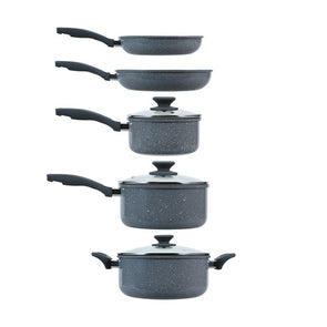 Anko 5 Piece Cookware Set - Stone Grey