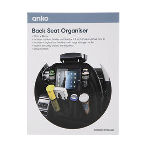 Anko Back Seat Organiser / Black