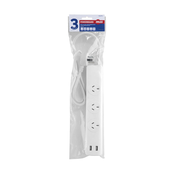 Arlec 3 Outlet Powerboard - White