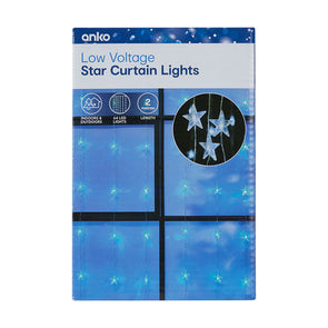 Anko Colour Changing Low Voltage Star Curtain Lights/ 64 LEDs 2m Length