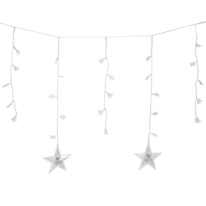 Anko 95 Warm White Solar Powered Star Icicle Curtain Light