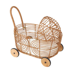 Anko Faux Rattan Pram With Mattresses/Suitable for Ages 3+ Years