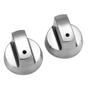 Gasmate Replacement BBQ Knobs - 2 Pack - Black / Chrome / Fits Most BBQs