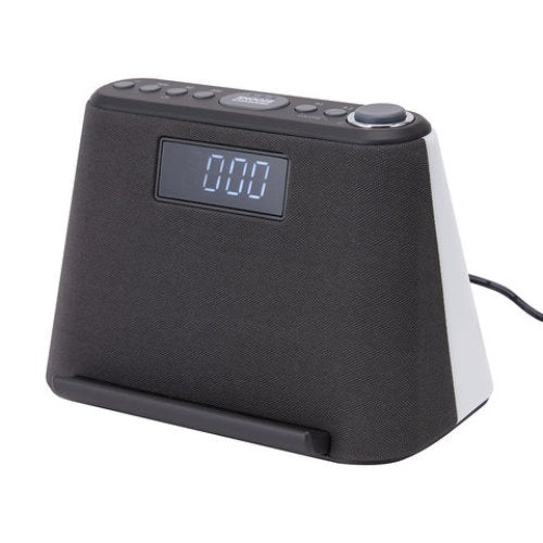 Digital Clock Radio with Wireless Charger - Black / Bluetooth Enabled