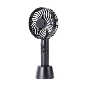 Anko 10cm Rechargeable Handheld Fan - Black / 3 Speed Settings / 4-6 Hours Run Time