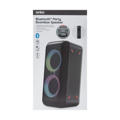 Rechargeable 60W Bluetooth Party Boombox Speaker Black TheITmart