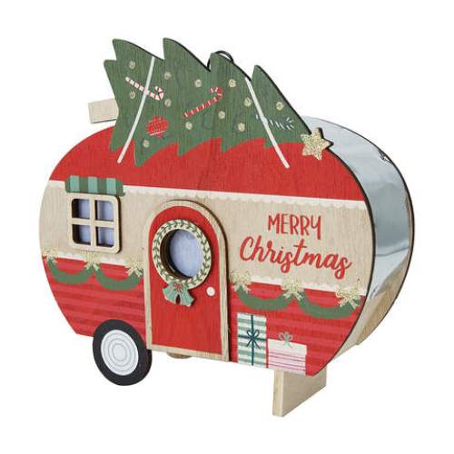 Festive Light Up Merry Christmas Caravan - Multicolour / Battery Operated