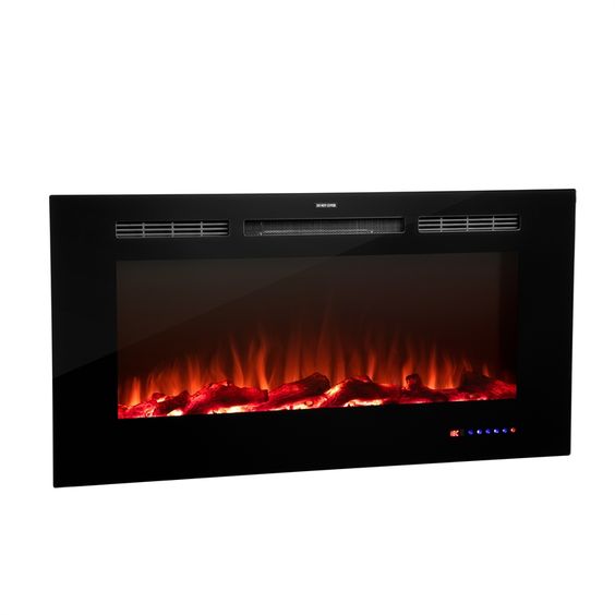 Arlec 1600W Remote Control Fireplace Glass Heater with Timer