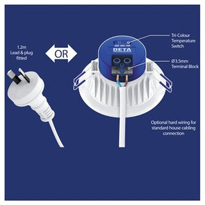 Deta 9W IP44 Tri Colour Dimmable LED Downlight - 10 Pack