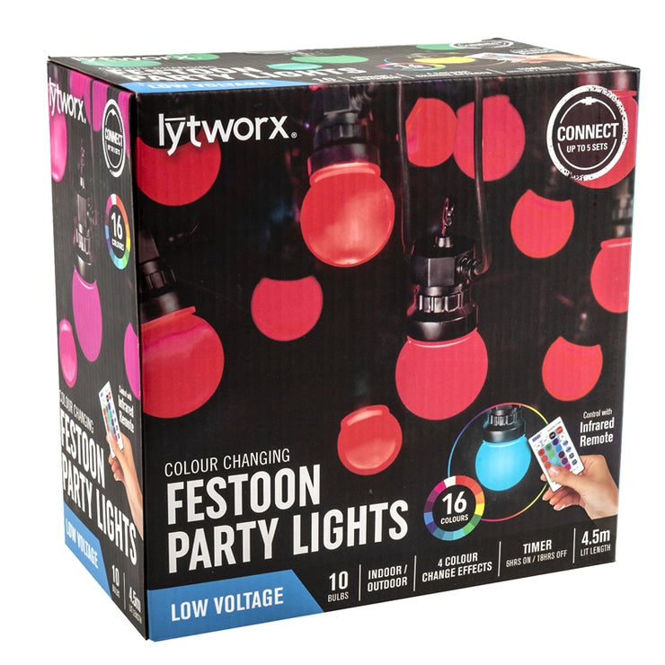 Lytworx Colour Changing Festoon Party Lights - 10 Pack