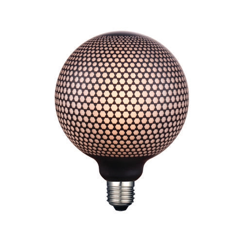 Luce Bella 4W 170lm G125 Black Honeycomb Pattern Dimmable LED E27 Globe -16246