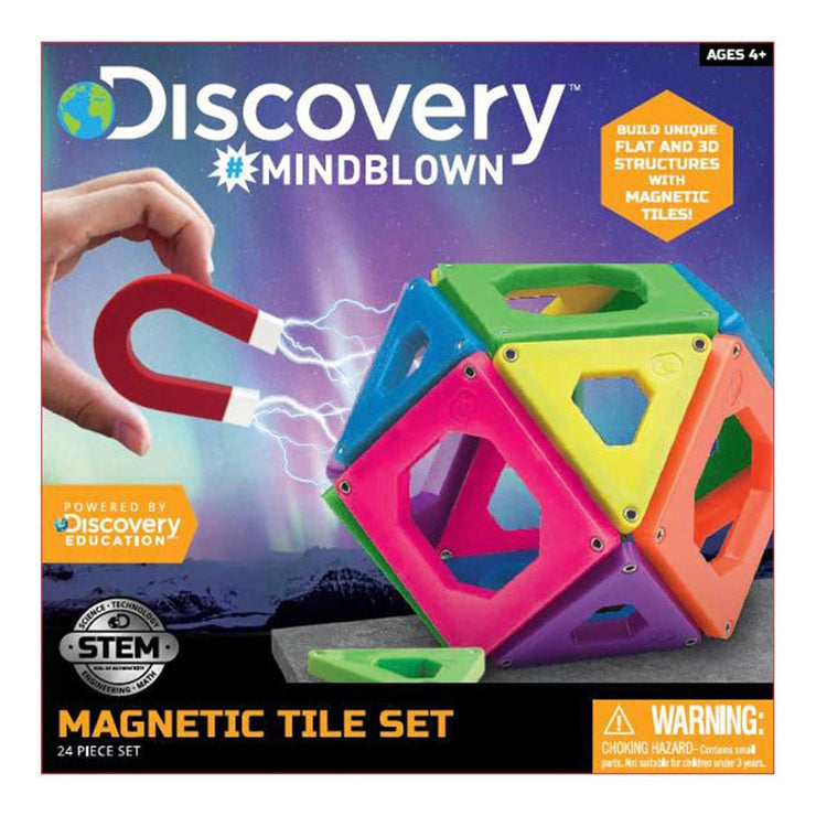 STEM Discovery Magnetic Tile Set - 24 Pieces / Ages 4+ years