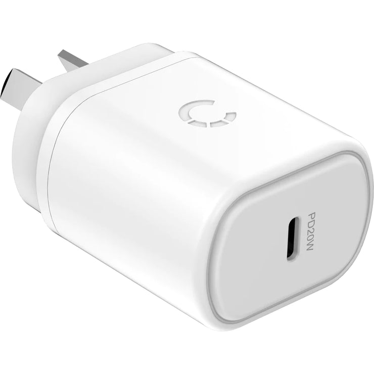 Cygnett PowerPlus 20W USB-C PD Wall Charger (White) - CY3612PDWCH