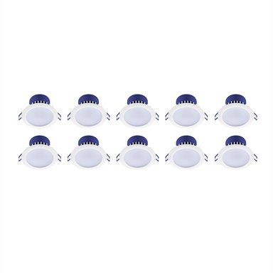 Deta 7W IP44 Tri-Colour Dimmable LED Downlight - 10 Pack