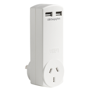 HPM Adaptor with USB Charger 4.2A - White D2USB / White