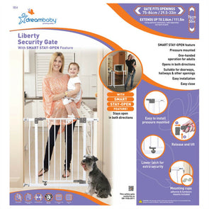 Dreambaby Child Safety Liberty Safety Gate/75-84 cm/Pressure-Mounted 2 Way Open - TheITmart