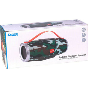 Laser Bluetooth Tube Rechargeable Speaker/FM Radio/SD Card/USB/AUX - Camo - TheITmart