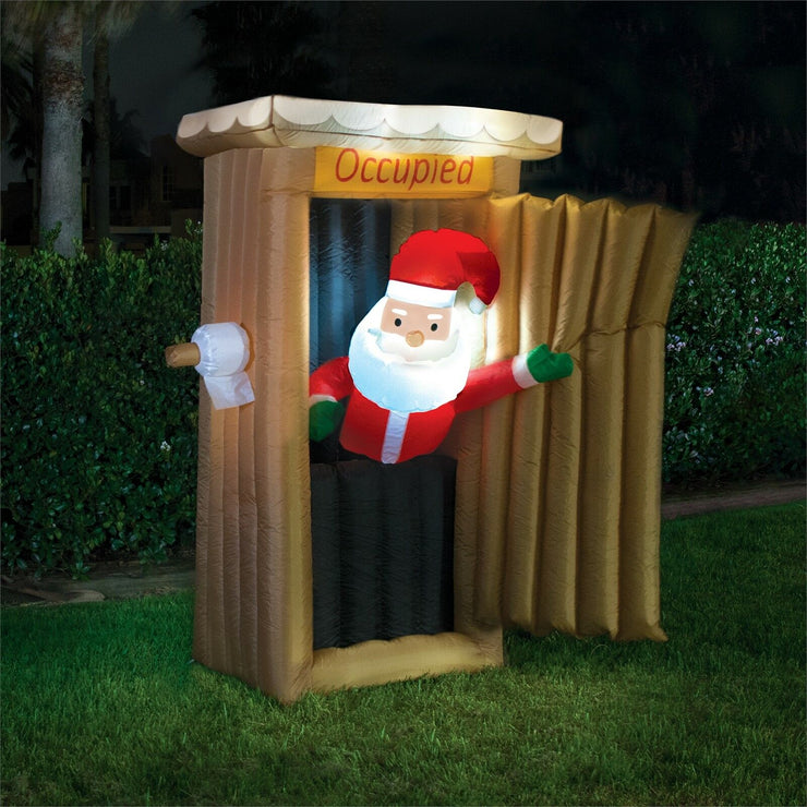 Large Inflatable Pop in and Out Santa Loo with 6 LEDs/Outdoor Christmas Door - TheITmart