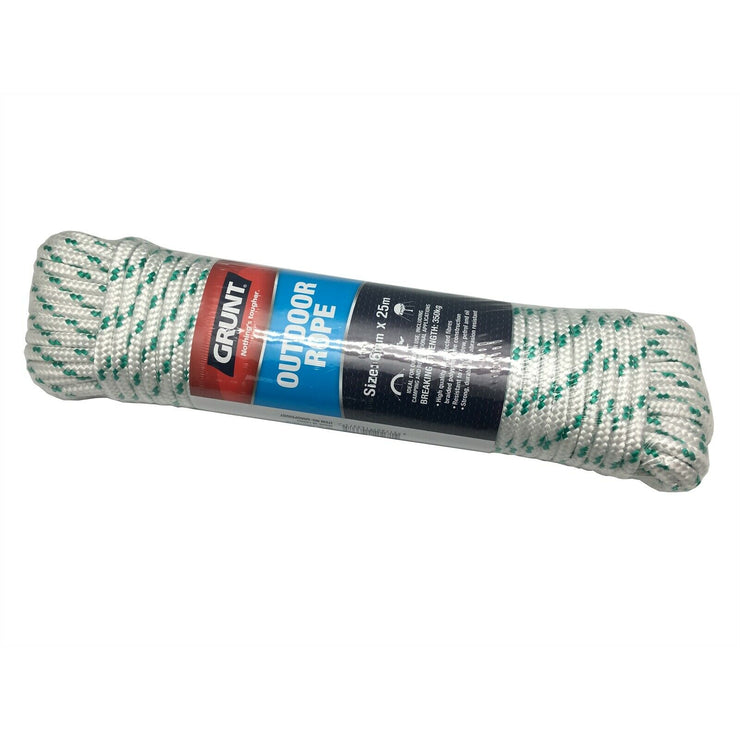 Grunt 6mm x 25m White And Green Outdoor Rope/Extra Strong for Safety/long lastin - TheITmart