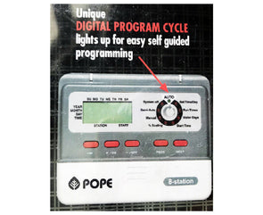 Pope Digi Max 8 Station Controller 3 Programming Styles/Large LCD/Rain Sensor - TheITmart