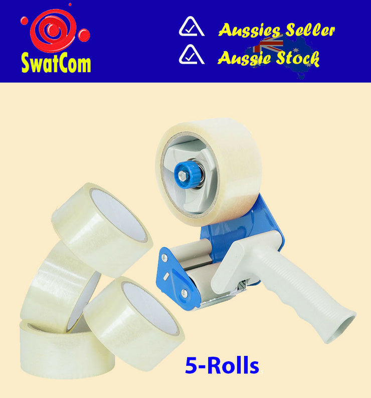 Wrap & Move 48mm Tape Dispenser 5 Tape Rolls/Packing Kit/Moving Kit/Tape Gun - TheITmart