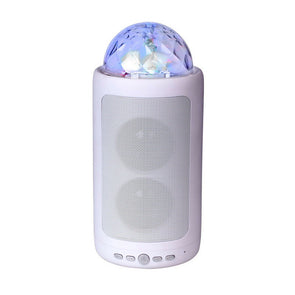 PORTABLE BLUETOOTH LED SPEAKER/FM RADIO/10M/MICROPHONE/USB/Micro SD/AUX WHITE - TheITmart