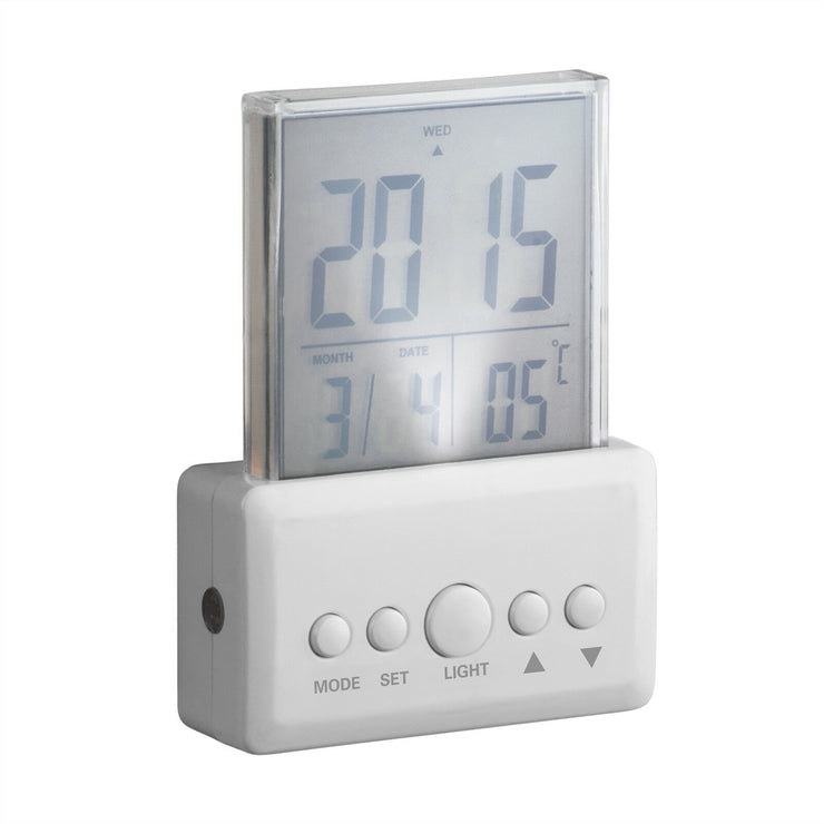 Arlec 240V Digital Clock Auto LED Night Light/Temperature/Auto ON/OFF Sensor - TheITmart