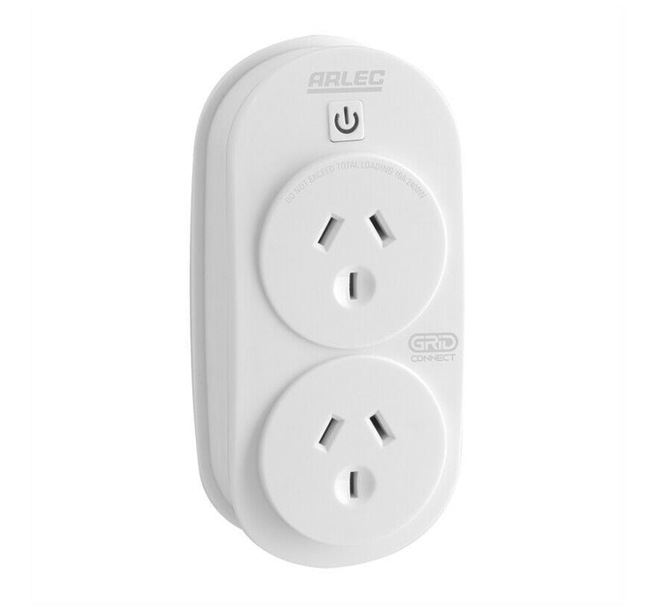 Arlec Smart WI-FI Plug In Twin Socket/Control From Anywhere/Timer with Grid App - TheITmart