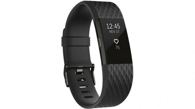 Fitbit Charge 2 Special Edition Heart Rate + Fitness Wristband -Large Black/Gun - TheITmart