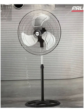 Arlec 45cm Heavy Duty Pedestal 90W Fan/3 Speed/Oscillation/1.25m Height/Aluminiu - TheITmart