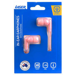 Laser Earbud Headphone/Silicon bud/3.5mm with Microphone for Apple/Android Rose - TheITmart