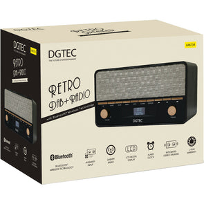 DGTEC Retro DAB/FM Radio with Bluetooth/LCD Digital Display/Alarm Clock/AUX inpu - TheITmart