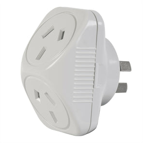 Arlec 2400W Double Vertical Adaptor/ Triangular double socket mains AU plug - TheITmart