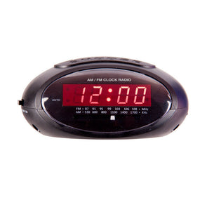 Laser Dual Alarm Clock Radio Am FM With Power Back-Up Big Snooze Digital Display - TheITmart