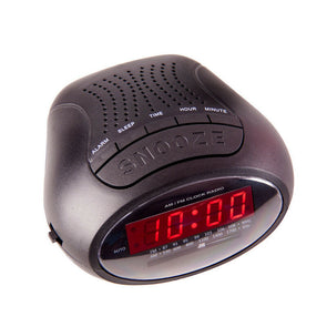 Laser Dual Alarm Clock Radio Am FM With Power Back-Up Big Snooze Digital Display - TheITmart