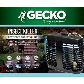 Gecko 20W High Quality Slimline Insect Zapper/Weatherproof 20m Freestanding