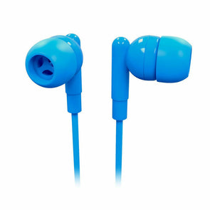 Laser Earbud Headphone/Silicon bud/3.5mm with Microphone for Apple/Android Blue - TheITmart