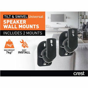 Crest Speaker Brackets/Suits small speakers up to 7kg/ Full Motion, Tilt & Swivel