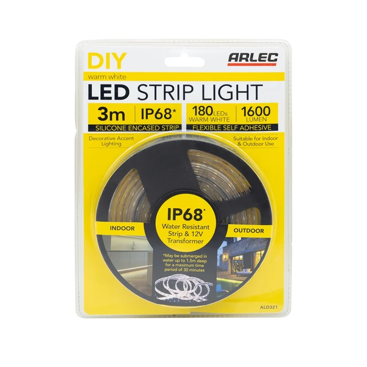 Arlec 3m IP68 LED Strip Light White Warm White TheITmart