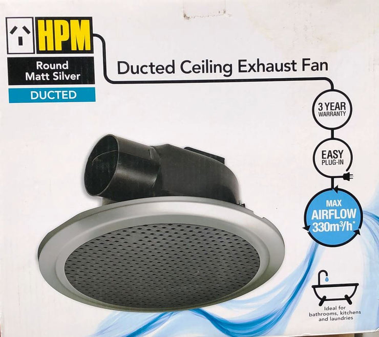 HPM 250mm Matt Silver Round Ceiling Exhaust Fan