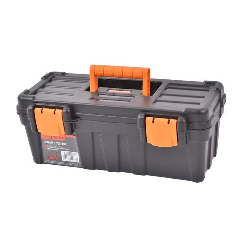 Craftright 330mm Compact Lockable Tool Box - Black / Ideal for Hand Tools Storage