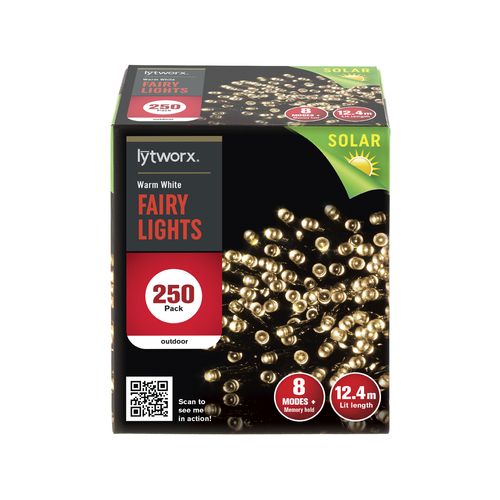 Lytworx Solar 250 LED Fairy Lights / 8 Mode Functions